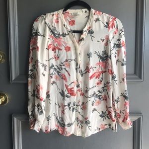Joie Silk Floral Cream Blouse XXS